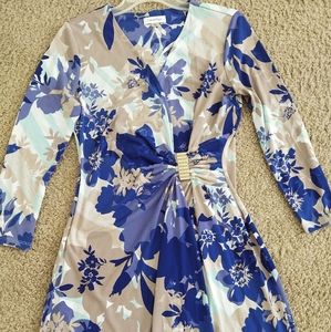 Calvin Klein Floral Print Faux Wrap Dress..Size 6